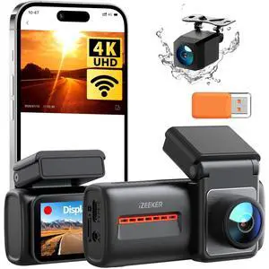 4K Dash Cam Front and Rear, 4K+1080P Dual Dash Camera for Cars | 2.99" Display, WiFi6, APP Control, Night Vision, WDR, G-Sensor, Loop Recording, 24H Parking Mode, Voice Prompt, No SD Card 4K Dash Cam Front and Rear, 4K+1080P Dual Dash Camera for Cars | 2.99" Display, WiFi6, APP Control, Night Vision, WDR, G-Sensor, Loop Recording, 24H Parking Mode, Voice Prompt, No SD Card