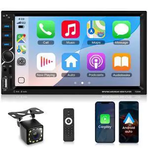 Double DIN Car Stereo with Wireless CarPlay Android Auto, 7 Inch Touchscreen Radio, Universal 2 Din Head Unit Bluetooth 5.0 FM SWC EQ USB-C Mirror Link Backup Camera Double DIN Car Stereo with Wireless CarPlay Android Auto, 7 Inch Touchscreen Radio, Universal 2 Din Head Unit Bluetooth 5.0 FM SWC EQ USB-C Mirror Link Backup Camera