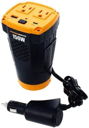 PWD150C 150W Power Inverter for Cup Holders 12v DC to 110v AC with 2 Outlets and 2 Ports PWD150C 150W Power Inverter for Cup Holders 12v DC to 110v AC with 2 Outlets and 2 Ports
