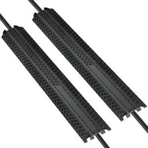 2 Pack Floor Cord Covers for Wires on Floor,Cable Protector Ramp | Heavy Duty TPR Drop Over Cable Protector,Non Slip Cord Cover for Extension Cords,Hoses,Office,Garage and Warehouse 2 Pack Floor Cord Covers for Wires on Floor,Cable Protector Ramp | Heavy Duty TPR Drop Over Cable Protector,Non Slip Cord Cover for Extension Cords,Hoses,Office,Garage and Warehouse