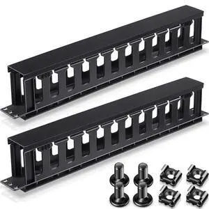 4 Pcs 1U Rack Cable Management Sleeves Horizontal Mount Cable 12 Slot Management Clips Rack with Panel Cover 19 Inch for Wall Shelf Mount 4 Pcs 1U Rack Cable Management Sleeves Horizontal Mount Cable 12 Slot Management Clips Rack with Panel Cover 19 Inch for Wall Shelf Mount