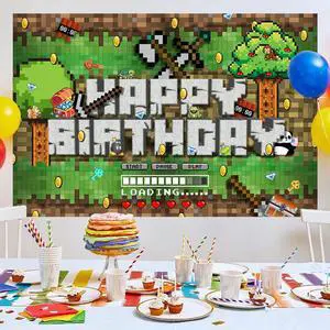 Sandbox Game Party Backdrop, 7 X 5ft Pixel Theme Party Banner Supplies Vdieo Game Party Decoration for Birthday, Party (5x7ft) Sandbox Game Party Backdrop, 7 X 5ft Pixel Theme Party Banner Supplies Vdieo Game Party Decoration for Birthday, Party (5x7ft)