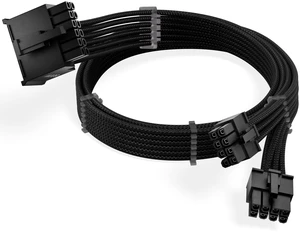 X-Enlazar Dual 8-Pin PSU to 12V-2x6 GPU Adapter Cable - 90-Degree Connector, Individually Sleeved with Braiding & Combs, 16AWG Wire, 600mm Length, 7+8 Config., Type-B Connector - Black X-Enlazar Dual 8-Pin PSU to 12V-2x6 GPU Adapter Cable - 90-Degree Connector, Individually Sleeved with Braiding & Combs, 16AWG Wire, 600mm Length, 7+8 Config., Type-B Connector - Black