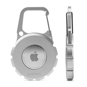 Airtag Holder Carabiner - Airtag keychain Case with Aluminum Frame and Full Grain Leather Cover for Apple Airtags - Protective Cover Accessories (Silver) Airtag Holder Carabiner - Airtag keychain Case with Aluminum Frame and Full Grain Leather Cover for Apple Airtags - Protective Cover Accessories (Silver)