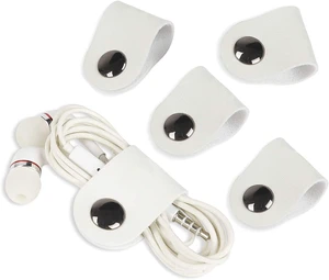 Genuine Leather Cord Organizer,Cord Keeper,Cable Organizer USB Holder,Cable Management,Cable Straps,Earbud case,wrap Headphone,Headset Winder,Phone Earphone Cable Ties (Set of 5) (White) Genuine Leather Cord Organizer,Cord Keeper,Cable Organizer USB Holder,Cable Management,Cable Straps,Earbud case,wrap Headphone,Headset Winder,Phone Earphone Cable Ties (Set of 5) (White)