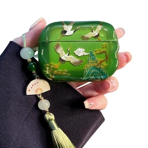for AirPod Pro 3 Case 2025 for Women Girls Cute Cultural Lucky Elegant Crane with Tassels Charm Soft TPU Protective Cover Compatible for AirPods Pro 3rd Generation (Green Crane) for AirPod Pro 3 Case 2025 for Women Girls Cute Cultural Lucky Elegant Crane with Tassels Charm Soft TPU Protective Cover Compatible for AirPods Pro 3rd Generation (Green Crane)