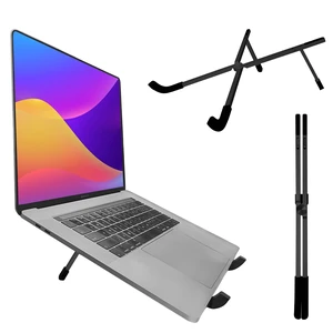 Protable Laptop Stand for Desk,Foldable Laptop Riser Holder,Ventilated Cooling Notebook Mount Computer Stand for 10-15.6 Laptops,TabletsAluminum (Black) Protable Laptop Stand for Desk,Foldable Laptop Riser Holder,Ventilated Cooling Notebook Mount Computer Stand for 10-15.6 Laptops,TabletsAluminum (Black)