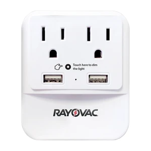 Surge Protector with Night Light, 2 Outlet Power Strip with 2 USB-A Ports Adapter for Home, School, or Office, White Surge Protector with Night Light, 2 Outlet Power Strip with 2 USB-A Ports Adapter for Home, School, or Office, White