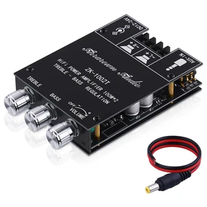 ZK-1002T 2.0 Channel Bluetooth 5.0 Amplifier Board 200W HiFi Subwoofer Audio AMP with Treble and Bass Control BT and AUX Inputs, DC 12-24V 2.0 Channel Stereo AMP Module for DIY Speakers ZK-1002T 2.0 Channel Bluetooth 5.0 Amplifier Board 200W HiFi Subwoofer Audio AMP with Treble and Bass Control BT and AUX Inputs, DC 12-24V 2.0 Channel Stereo AMP Module for DIY Speakers