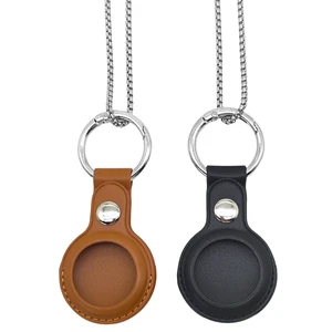 Airtag Necklace for Adults, Black Brown Leather Airtag Holder Silver Chain Necklace for Women Men GPS Tracker Chain Compatible with Air Tag 2 Packs Airtag Necklace for Adults, Black Brown Leather Airtag Holder Silver Chain Necklace for Women Men GPS Tracker Chain Compatible with Air Tag 2 Packs