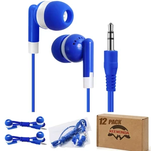 12 Pack Bulk Wired Earbud Headphones for Kids - Individually Wrapped, Blue, 3.5mm Jack, 4ft Cord, Classroom School Supplies for Students, Chromebook, Tablet, Laptop 12 Pack Bulk Wired Earbud Headphones for Kids - Individually Wrapped, Blue, 3.5mm Jack, 4ft Cord, Classroom School Supplies for Students, Chromebook, Tablet, Laptop