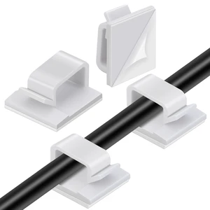 White Wire Clips Adhesive, 100PCS Self Adhesive Cable Clips, Cord Organizer, Wire Management Flat Ethernet Cable Holder Clamps Sticky Cable Tie Holder for Wall, Car, Office and Home Desk White Wire Clips Adhesive, 100PCS Self Adhesive Cable Clips, Cord Organizer, Wire Management Flat Ethernet Cable Holder Clamps Sticky Cable Tie Holder for Wall, Car, Office and Home Desk