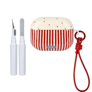 for AirPod Pro 2/Pro 1 Generation Case with Keychain Striped Polka Dot Trendy Cute Aesthetic Glossy Shockproof Protective Case for AirPod Pro2/Pro1 with Cleaner Kit-Red for AirPod Pro 2/Pro 1 Generation Case with Keychain Striped Polka Dot Trendy Cute Aesthetic Glossy Shockproof Protective Case for AirPod Pro2/Pro1 with Cleaner Kit-Red
