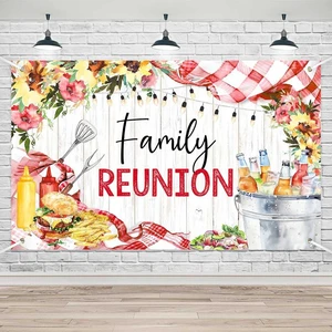 Family Reunion Banner Backdrop,Family Picnic Party Decorations,Summer BBQ Bridal Shower Welcome Photo Background Supplies 70.8x43.3inch Family Reunion Banner Backdrop,Family Picnic Party Decorations,Summer BBQ Bridal Shower Welcome Photo Background Supplies 70.8x43.3inch