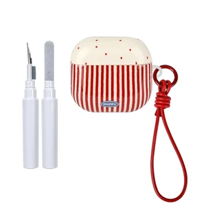 for AirPod 4th Generation Case with Keychain Striped Polka Dot Trendy Cute Aesthetic Glossy Shockproof Protective Case for AirPod 4 with Cleaner Kit-Red for AirPod 4th Generation Case with Keychain Striped Polka Dot Trendy Cute Aesthetic Glossy Shockproof Protective Case for AirPod 4 with Cleaner Kit-Red