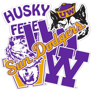 Washington Huskies Sticker Decal (T2 Vintage 3) Officially Licensed UW Vinyl for Laptops, Water Bottles, Cars, Windows & Scrapbooks, Merch Washington Huskies Sticker Decal (T2 Vintage 3) Officially Licensed UW Vinyl for Laptops, Water Bottles, Cars, Windows & Scrapbooks, Merch