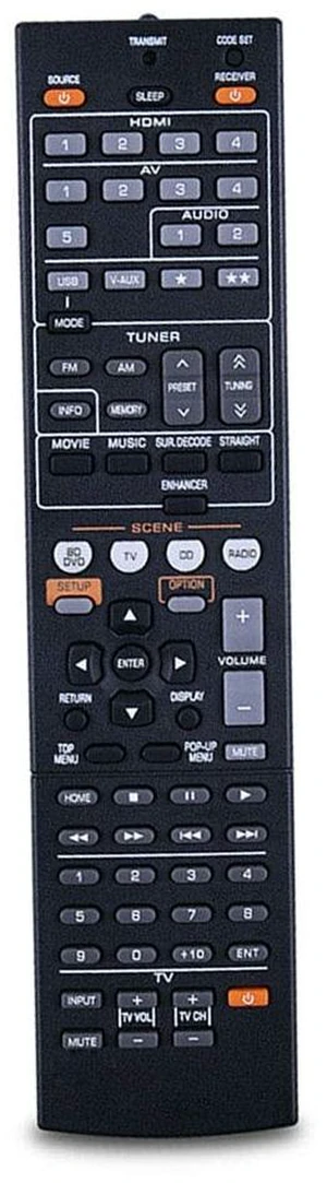 Replaced Remote Control Compatible for Yamaha RX-V371BL YHT-493 HTR-3064 YHT-593BL RX-V473 YHT-697 HTR-5063BL HTR-5066 RXV367BL YHT393BL HTR2064SZ YHT591 RXV467BL Audio Video AV Receiver Replaced Remote Control Compatible for Yamaha RX-V371BL YHT-493 HTR-3064 YHT-593BL RX-V473 YHT-697 HTR-5063BL HTR-5066 RXV367BL YHT393BL HTR2064SZ YHT591 RXV467BL Audio Video AV Receiver