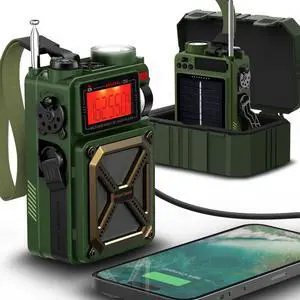 Emergency Weather Radio (Model D9) 14800mWh Power Bank, NOAA/AM/FM/Shortwave, Bluetooth 5.4, USB/Solar/Hand Crank Charging, Flash Light, SOS Alarm, IPX3 Rating for Indoor/Outdoor Emergencies Emergency Weather Radio (Model D9) 14800mWh Power Bank, NOAA/AM/FM/Shortwave, Bluetooth 5.4, USB/Solar/Hand Crank Charging, Flash Light, SOS Alarm, IPX3 Rating for Indoor/Outdoor Emergencies