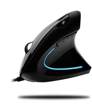 Wired Vertical Ergonomic Illuminated Optical USB Mouse, Black | 6-Button, Right Hand Orientation Wired Vertical Ergonomic Illuminated Optical USB Mouse, Black | 6-Button, Right Hand Orientation