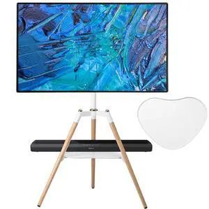 Universal Tripod Easel TV Stand for 32-65 inch LED LCD Screen Flat Curved Screen, Height Adjustable Studio TV Display Stand with 140° Swivel for Bedroom, Living Room, Corner TV Stand (White) Universal Tripod Easel TV Stand for 32-65 inch LED LCD Screen Flat Curved Screen, Height Adjustable Studio TV Display Stand with 140° Swivel for Bedroom, Living Room, Corner TV Stand (White)