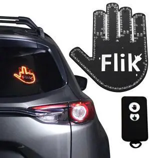 THE ORIGINAL Middle Finger Light - Give The Bird & Wave to Drivers - Hottest Gifted Car Accessories, Truck Accessories Car Gadgets Road Rage Signs for Men, Women, Teens - Funny Back Window Sign THE ORIGINAL Middle Finger Light - Give The Bird & Wave to Drivers - Hottest Gifted Car Accessories, Truck Accessories Car Gadgets Road Rage Signs for Men, Women, Teens - Funny Back Window Sign