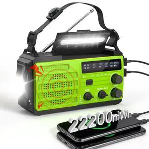 22200mWh Emergency Weather Radio with Dual USB Output for Power Outage | Hand Crank Emergency Radio with NOAA/AM/FM, 3-Mode Flashlight &SOS Alarm, Portable Solar Radio for Outdoor & Emergency Supply 22200mWh Emergency Weather Radio with Dual USB Output for Power Outage | Hand Crank Emergency Radio with NOAA/AM/FM, 3-Mode Flashlight &SOS Alarm, Portable Solar Radio for Outdoor & Emergency Supply