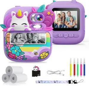 Kids Camera Instant Print, Camera for Kids with Printable Photos, Toddler Camera Toys for Children Ages 3-14, Digital Camera Birthday Gifts for Girls 4 5 6 7 8 9 10 11 12 13 Years Old (Purple) Kids Camera Instant Print, Camera for Kids with Printable Photos, Toddler Camera Toys for Children Ages 3-14, Digital Camera Birthday Gifts for Girls 4 5 6 7 8 9 10 11 12 13 Years Old (Purple)