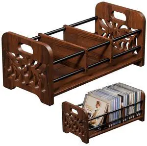 CD Holder, DVD Holder Storage, Wood CD Rack Organizer | DVD Rack,Cassette Tape Storage with Dividers for CDs, DVDS, Tapes,Video Game Cases, Hold 35Pcs CD Holder, DVD Holder Storage, Wood CD Rack Organizer | DVD Rack,Cassette Tape Storage with Dividers for CDs, DVDS, Tapes,Video Game Cases, Hold 35Pcs