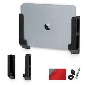 Wall Mount Laptop Holder with Adhesive & Screw in, 1.2" / 31mm, for Macbooks, Surface, Keyboards, Switch, Tablets & More Wall Mount Laptop Holder with Adhesive & Screw in, 1.2" / 31mm, for Macbooks, Surface, Keyboards, Switch, Tablets & More