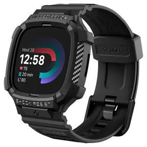 for Fitbit Versa 4 / Sense 2 Band with Case | Rugged Armor Pro Durable Protective Flexible Scratch Resistant Shock Proof TPU Cover Strap, Black for Fitbit Versa 4 / Sense 2 Band with Case | Rugged Armor Pro Durable Protective Flexible Scratch Resistant Shock Proof TPU Cover Strap, Black
