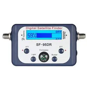 Digital Satellite Finder for Dish DirectTV FTA, Signal Meter | Support 950-2150MHz Ku-Band, Audio Tone & LED Indicators for Easy Alignment, Bulit-in Compass Digital Satellite Finder for Dish DirectTV FTA, Signal Meter | Support 950-2150MHz Ku-Band, Audio Tone & LED Indicators for Easy Alignment, Bulit-in Compass