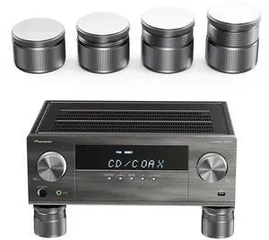Adjustable Speaker Isolation Feet, Anti-Vibration, 4 Pack, Gray | 0.9-1.5 Inch Adjustable, 500 lbs Capacity, Metal Non-Slip Silicone, Speaker Subwoofer Turntable, Vibration Damping Set of 4 Adjustable Speaker Isolation Feet, Anti-Vibration, 4 Pack, Gray | 0.9-1.5 Inch Adjustable, 500 lbs Capacity, Metal Non-Slip Silicone, Speaker Subwoofer Turntable, Vibration Damping Set of 4