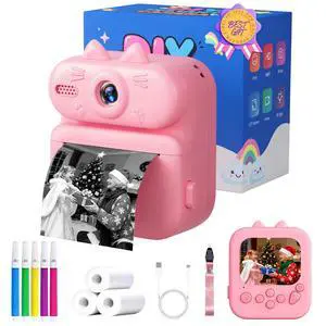 Kids Camera Instant Print: 1080P Camera for Kids, Pink Cat | Instant Camera, 32G SD Card - Lanyard - Christmas Birthday Gifts for Girls Boys - Portable Toy for 3 4 5 6 7 8 9 10 Years Old Kids Camera Instant Print: 1080P Camera for Kids, Pink Cat | Instant Camera, 32G SD Card - Lanyard - Christmas Birthday Gifts for Girls Boys - Portable Toy for 3 4 5 6 7 8 9 10 Years Old