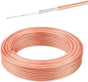 RG-316 Coax Cable 50 ft, Thin RF Coaxial Cable Flexible Lightweight Low Loss Coaxial Coax Cable, Brown RG-316 Coax Cable 50 ft, Thin RF Coaxial Cable Flexible Lightweight Low Loss Coaxial Coax Cable, Brown