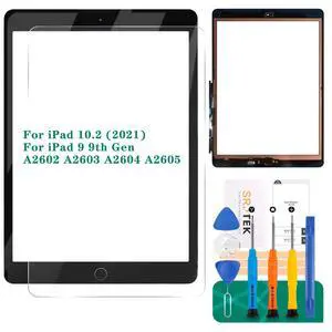 for iPad 9th Gen Generation Touch Screen for iPad 9 A2602 Screen Replacement for iPad 10.2 2021 Digitizer A2603 A2604 A2605 Glass Sensor Panel (with Home Button) (Black) for iPad 9th Gen Generation Touch Screen for iPad 9 A2602 Screen Replacement for iPad 10.2 2021 Digitizer A2603 A2604 A2605 Glass Sensor Panel (with Home Button) (Black)