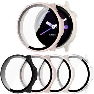 Case Compatible with Garmin vivoactive 6 with Screen Protector, 4-Pack Hard PC Cover HD Tempered Glass Case Anti-scratch Full Protection Shell for Garmin vivoactive 6 (Black+Pink+Beige+Clear) Case Compatible with Garmin vivoactive 6 with Screen Protector, 4-Pack Hard PC Cover HD Tempered Glass Case Anti-scratch Full Protection Shell for Garmin vivoactive 6 (Black+Pink+Beige+Clear)