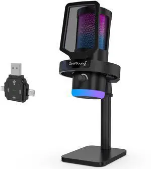 Wireless Microphone for PC Mac iPhone iPad & Android, USB Mic with Noise Reduction, Tap Mute and Volume Control, RGB Light and Real-Time Monitoring, for Podcasting Streaming Gaming & TikTok Wireless Microphone for PC Mac iPhone iPad & Android, USB Mic with Noise Reduction, Tap Mute and Volume Control, RGB Light and Real-Time Monitoring, for Podcasting Streaming Gaming & TikTok