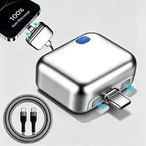Smart Auto Disconnect Charger with USB-C Cable, 140W Auto Shut Off Phone Charger, PD3.1 Passthrough, Dual-Mode, Full Charge Disconnector for Phones, Laptops and Tablets and More Smart Auto Disconnect Charger with USB-C Cable, 140W Auto Shut Off Phone Charger, PD3.1 Passthrough, Dual-Mode, Full Charge Disconnector for Phones, Laptops and Tablets and More