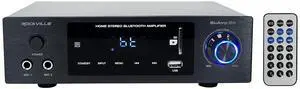 BluAmp 150 Home Stereo Bluetooth Amplifier Receiver, 75W x 2 | Optical/Phono/RCA Inputs, USB/SD Playback, 2 Mic Jacks for Karaoke, Class D, Remote Included BluAmp 150 Home Stereo Bluetooth Amplifier Receiver, 75W x 2 | Optical/Phono/RCA Inputs, USB/SD Playback, 2 Mic Jacks for Karaoke, Class D, Remote Included