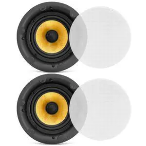 6.5" in-Ceiling in-Wall Speakers Pair - 2-Way Hi-Fi Flush Mount Speaker Set w/Magnetic Grills, 300W Max, 8 Ohm, 70Hz-22kHz, 7.9" Cutout - PDIC68FG 6.5" in-Ceiling in-Wall Speakers Pair - 2-Way Hi-Fi Flush Mount Speaker Set w/Magnetic Grills, 300W Max, 8 Ohm, 70Hz-22kHz, 7.9" Cutout - PDIC68FG