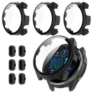 3+6 Pack for Garmin Forerunner 965 Hard PC Screen Protector Case | With Charger Port,Built-in Tempered Glass Film,Full Coverage,All-Around,Shockproof,Bumper,Protective Cover,Accessories 3+6 Pack for Garmin Forerunner 965 Hard PC Screen Protector Case | With Charger Port,Built-in Tempered Glass Film,Full Coverage,All-Around,Shockproof,Bumper,Protective Cover,Accessories