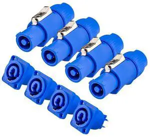 Powercon Connectors, Compatible with Neutrik Nac3mpa Powercon Adapter in Connector to Panel Mount, Male to Power Cable Connectors 4 Packs Powercon Connectors, Compatible with Neutrik Nac3mpa Powercon Adapter in Connector to Panel Mount, Male to Power Cable Connectors 4 Packs