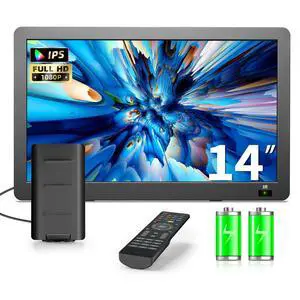 14 inch Portable TV with Upgraded Antenna, LCD Monitor 1080P | HDMI/USB/AV in, Small Portable TV for Camping, Car, RV, Home, Remote Control 14 inch Portable TV with Upgraded Antenna, LCD Monitor 1080P | HDMI/USB/AV in, Small Portable TV for Camping, Car, RV, Home, Remote Control