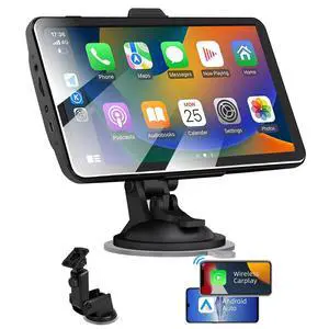 7-inch Portable Carplay Screen for Car Compatable with Apple CarPlay and Android Auto,Wireless Car Play Unit with GPS Navigation,Bluetooth,Mirror Link,Touch Screen for All Vehicles (7Inch) 7-inch Portable Carplay Screen for Car Compatable with Apple CarPlay and Android Auto,Wireless Car Play Unit with GPS Navigation,Bluetooth,Mirror Link,Touch Screen for All Vehicles (7Inch)