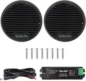 3" inch Marine Bluetooth Speakers Boat Motorcycle Hot tub Stereo with Max Power 140 Watt (Black) 3" inch Marine Bluetooth Speakers Boat Motorcycle Hot tub Stereo with Max Power 140 Watt (Black)