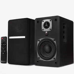 BT27 Active Powered Bluetooth Bookshelf Speakers - 60W RMS Studio Monitor Speakers for PC, TV, Turntable - High Fidelity Wooden Enclosure with Remote Control - Black BT27 Active Powered Bluetooth Bookshelf Speakers - 60W RMS Studio Monitor Speakers for PC, TV, Turntable - High Fidelity Wooden Enclosure with Remote Control - Black