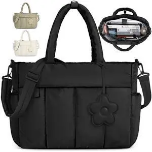 Laptop Tote Bag for Women 15.6 Inch Lightweight Puffer Work Tote Bag Quilted Travel Bags with Shoulder Strap Large Computer Briefcase Teacher Nurse Bag for Casual Office Travel Laptop Tote Bag for Women 15.6 Inch Lightweight Puffer Work Tote Bag Quilted Travel Bags with Shoulder Strap Large Computer Briefcase Teacher Nurse Bag for Casual Office Travel