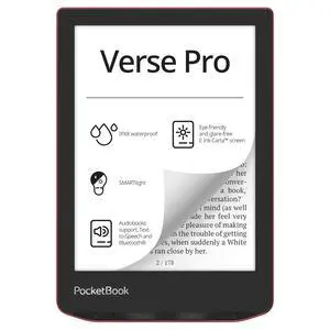 Verse Pro E-Reader Waterproof | Eye-Friendly 6'' E-Ink Carta HD Touchscreen | Audio-Book & E-Book Reader | Text-to-Speech Function | SMARTlight | 16GB | WiFi & Bluetooth | Red Verse Pro E-Reader Waterproof | Eye-Friendly 6'' E-Ink Carta HD Touchscreen | Audio-Book & E-Book Reader | Text-to-Speech Function | SMARTlight | 16GB | WiFi & Bluetooth | Red