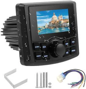 Boat Radio Marine Stereo Receiver,Waterproof Digital Multimedia MP5 Player | with 3" LCD Display,Wireless Connection, Multi-Mode Playback AM/FM Tuner, AUX USB Preset EQ Subwoofer, for Car, Boat, ATV, Boat Radio Marine Stereo Receiver,Waterproof Digital Multimedia MP5 Player | with 3" LCD Display,Wireless Connection, Multi-Mode Playback AM/FM Tuner, AUX USB Preset EQ Subwoofer, for Car, Boat, ATV,