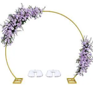 Round Backdrop Stand, 8FT Balloon Arch Stand, Gold Circle Arch for Party | Wedding Arch Stand for Wedding, Birthday, Baby Shower, Graduation, Anniversary, Candy Tables Celebration Round Backdrop Stand, 8FT Balloon Arch Stand, Gold Circle Arch for Party | Wedding Arch Stand for Wedding, Birthday, Baby Shower, Graduation, Anniversary, Candy Tables Celebration